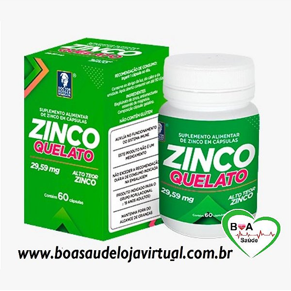 ZINCO QUELATO 29,59 MG DOCTOR BERGER COM 60 CAPSULAS BOA SAÚDE LOJA VIRTUAL
