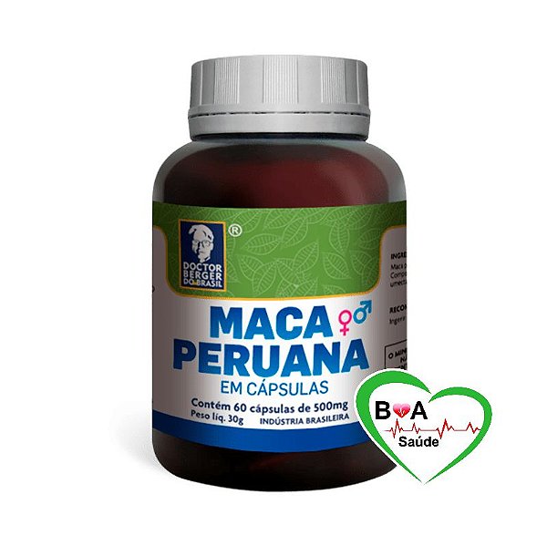 MACA PERUANA 500 MG LEPIDIUM MEYENII COM 60 CAPSULAS ORIGINAL DOCTOR BERGER  Boa Saúde Loja Virtual