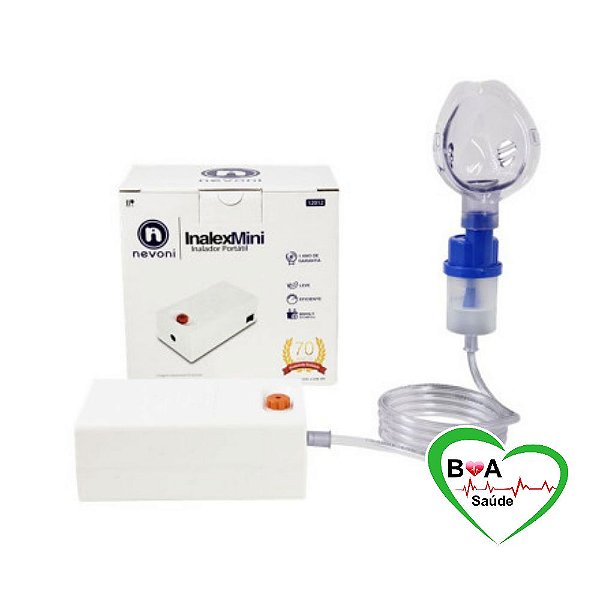 INALADOR NEBULIZADOR PORTÁTIL INALEXMINI NEVONI BIVOLT AUTOMÁTICO BOA SAÚDE LOJA VIRTUAL