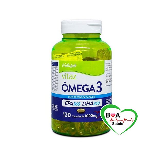 VITAZ OMEGA 3 1000 MG COM 120 CAPS NATULAB BOA SAÚDE SUPLEMENTOS