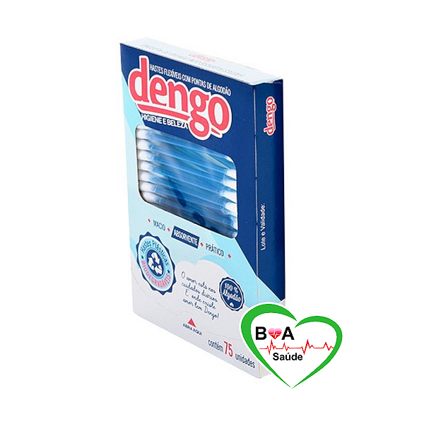 HASTES FLEXÍVEIS COM 75 BASTONETES COTONETES DENGO BOA SAÚDE PERFUMARIA