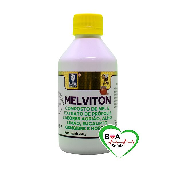 MELVITON XAROPE  250 ML/G COMP. DE MEL E EXTRATO DE PROPOLIS AGRIAO+ALHO+LIMAO+EUCALIPTO+GENGIBRE+HORTELA