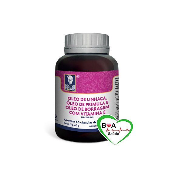 OLEO DE LINHACA+OLEO DE PRIMULA+OLEO DE BORRAGEM+VITAMINA E 1000 MG COM 60 CAPS OMEGA 3 6 9