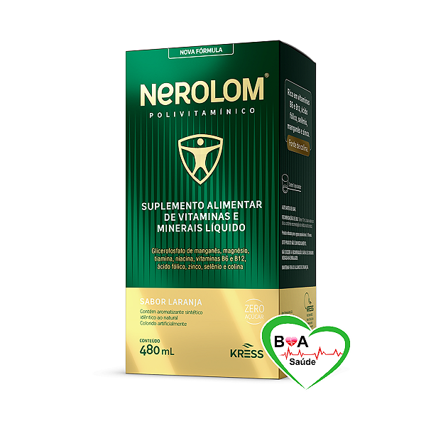 NEROLOM 480 ML POLIVITAMINIACO GLICEROFOSFATO + ASSOCIACOES KRESS BOA SAUDE MEMORIA