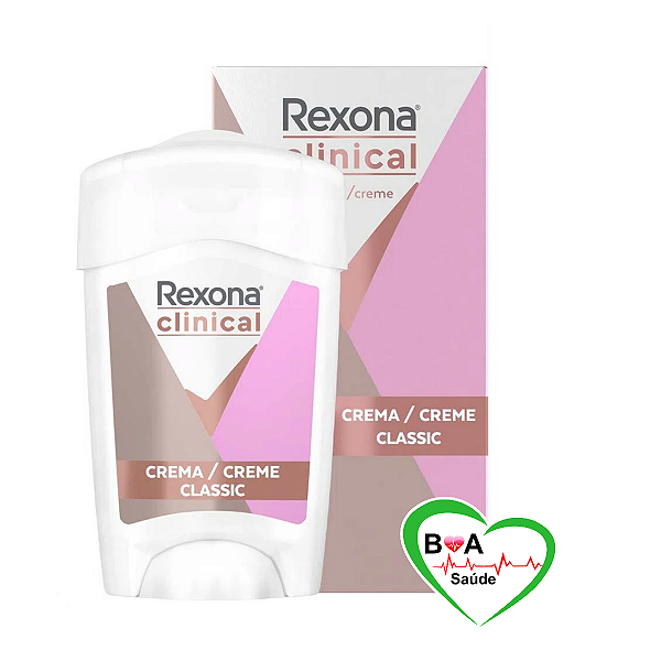 REXONA CLINICAL WOMAN CLEAN ROSA 48G ANTITRANSPIRANTE EM CREME FEMININO BOA SAUDE