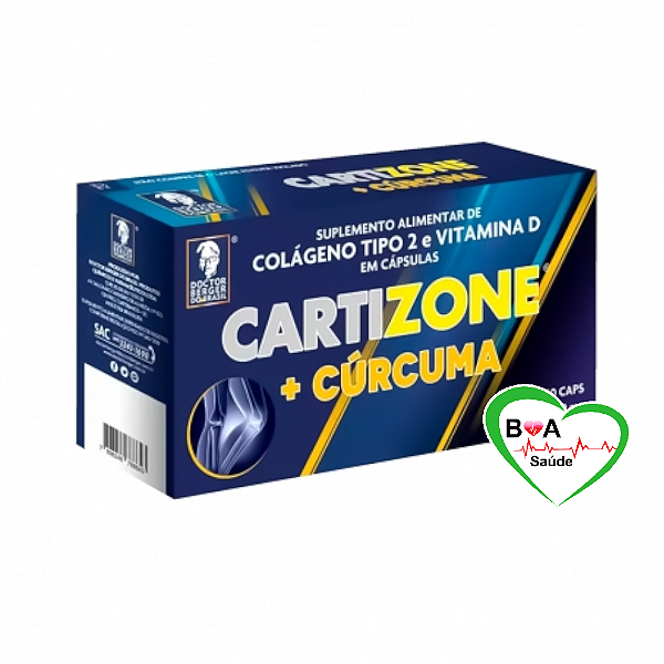CARTIZONE COLÁGENO TIPO II 40 MG COM CURCUMA VITAMINA D 500 MG COM 60 CAPSULAS DOCTOR BERGER