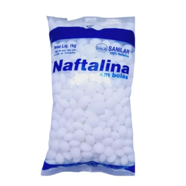 Naftalina Em Bolas Pacote 1 Kg Hidrocarboneto Sanilar