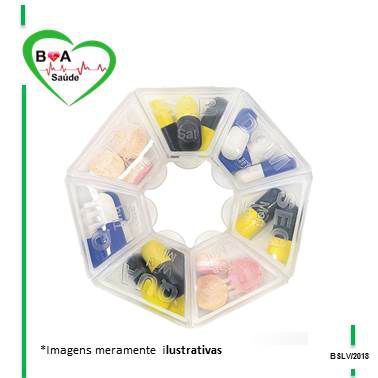 PORTA COMPRIMIDOS PORTÁTIL BÁSICO C/ 7+1 DIVISÓRIAS CORES DIVERSAS
