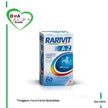RARIVIT A-Z  SUPLEMENTO VITAMÍNICO E MINERAL  COMPRIMIDOS REVESTIDOS