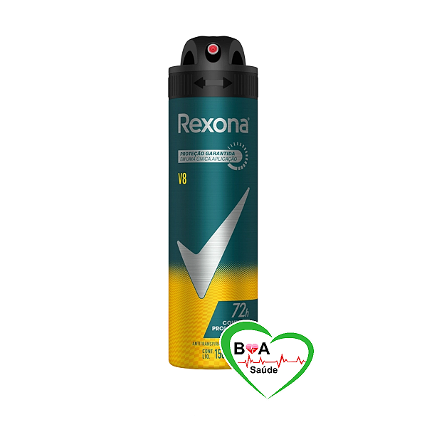 ANTITRANSPIRANTE REXONA V8  MEN 72 HORAS AEROSOL  MASCULINO