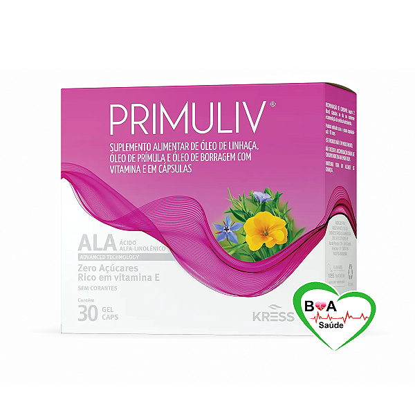 PRIMULIV TP 1000 MG  - Óleo de linhaça, óleo de prímula, óleo de borragem e vitamina E