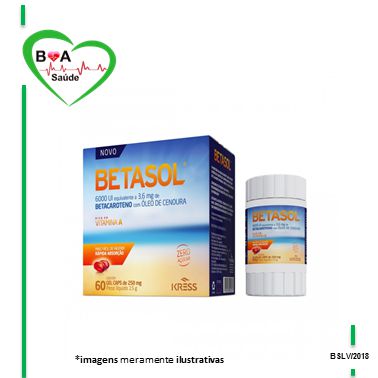 BETASOL  BETACAROTENO COM OLEO DE CENOURA 250MG COM 60 GEL CAPS