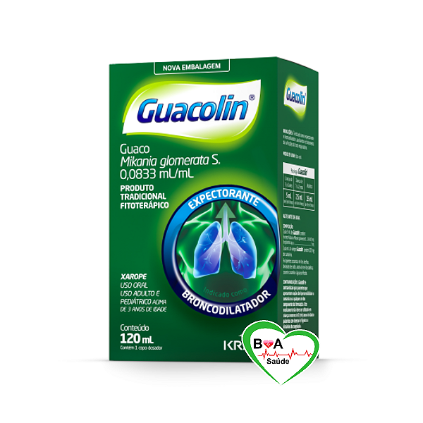 GUACOLIN GUACO MIKANIA GLOMERATA 120ML KRESS BOA SAUDE