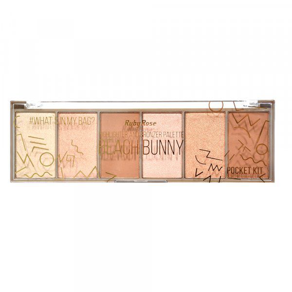Paleta de iluminador e bronze Pocket Beach Bunny Ruby Rose