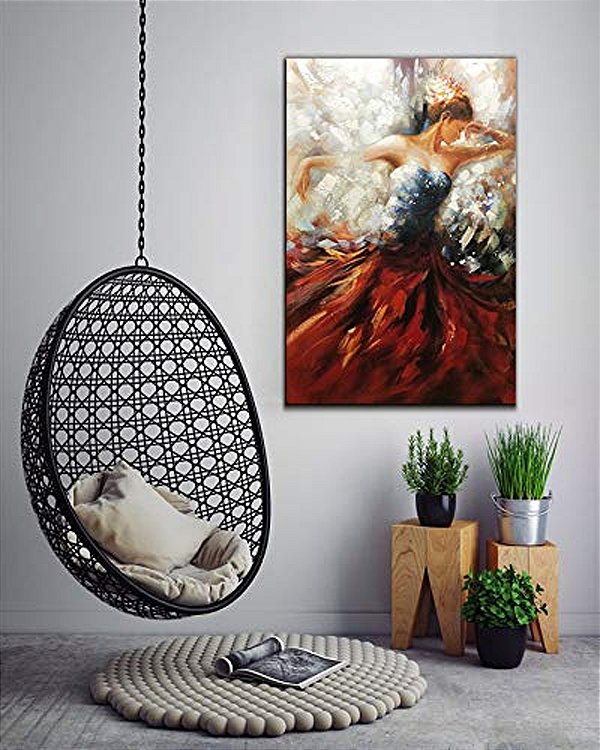 Quadro Pintura Tela vestido Decorativo Pintado a Mão 5111