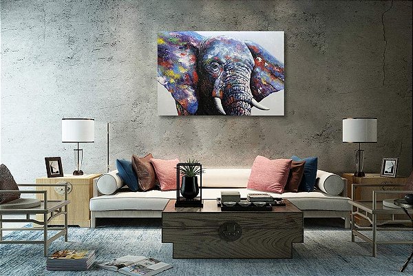 Quadro Pintura Tela elefante decor bonito Decorativo 5213