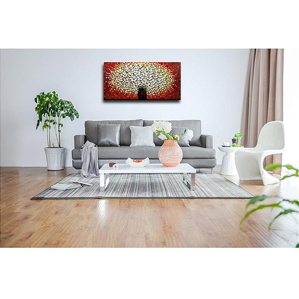 Quadro Pintura Tela emoldurado nós) economize flor 5348