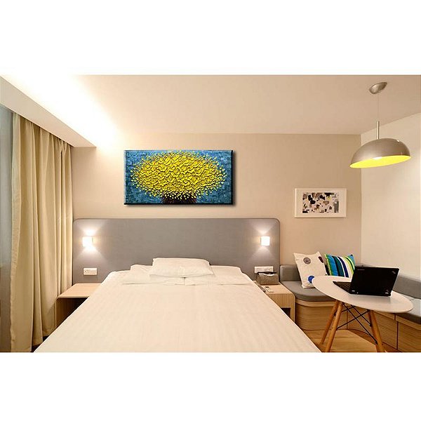 Quadro Pintura Tela fundo textura luz amarelo moderno 5537