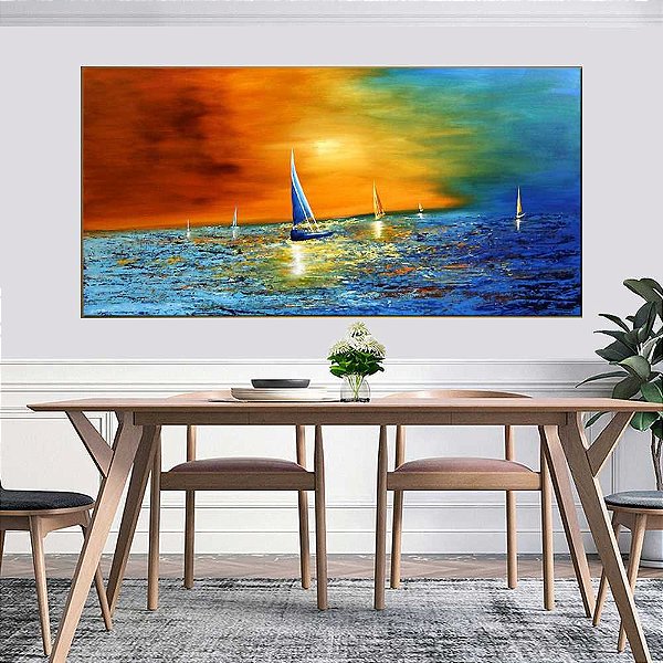 Quadro Pintura Tela Moderna Marinas 2424