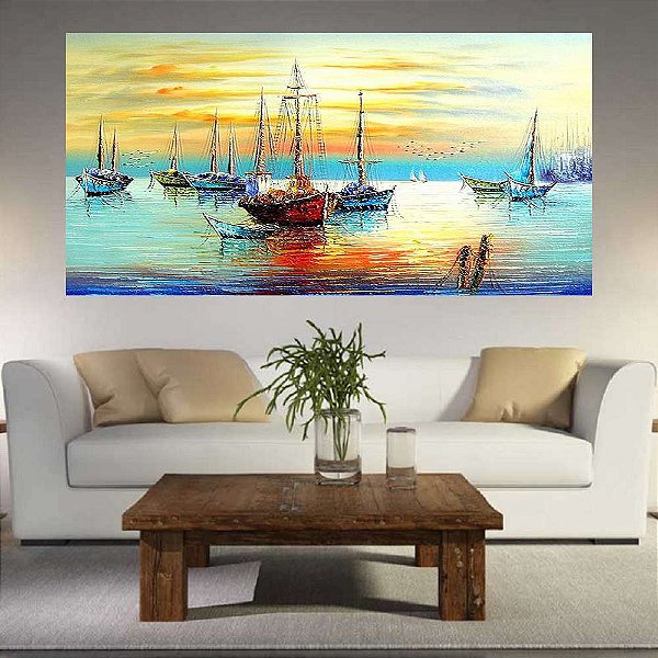 Quadro Pintura Tela Moderna Marinas 2425