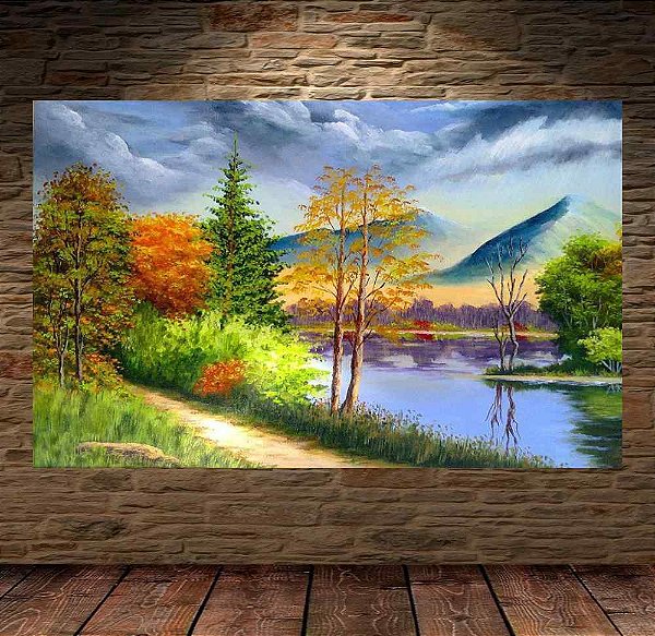 Quadro Pintura Paisagem Óleo Sobre Tela 3015