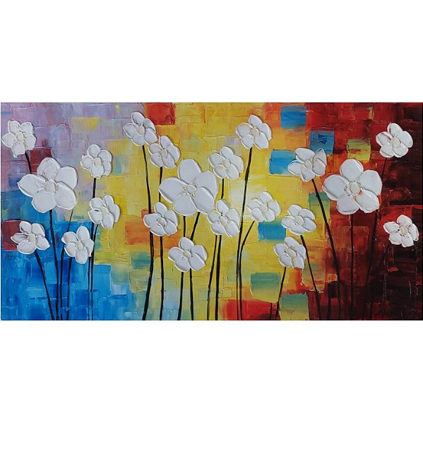 Quadro  Flores 50x100cm