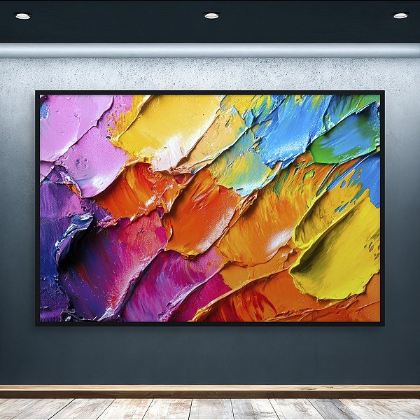 Quadro Decorativo Abstrato Colorido Textura Tinta Espatulada 6011