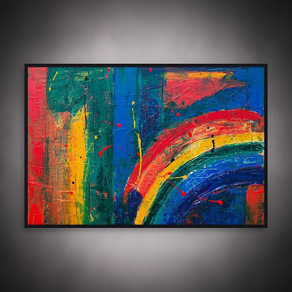 Quadro Decorativo Abstrato Moderno com Cores Vibrantes e Efeito Texturizado 6089