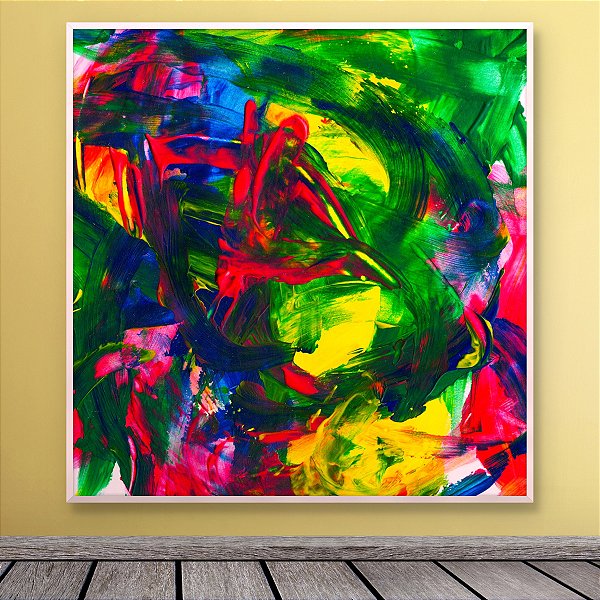 Quadro Decorativo Abstrato Moderno com Cores Vibrantes e Textura em Relevo 6030