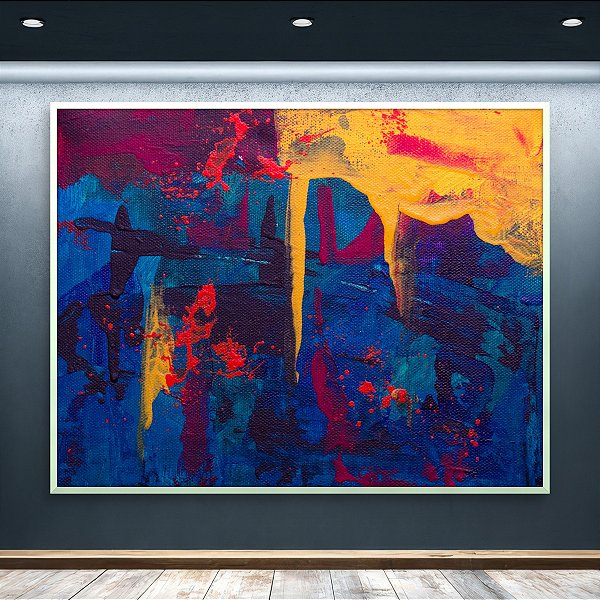 Quadro Decorativo Abstrato Moderno com Cores Vibrantes e Textura em Relevo 6038