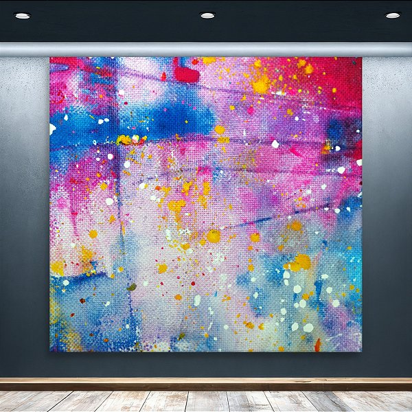 Quadro Decorativo Abstrato Moderno com Cores Vibrantes e Textura em Tela 6067