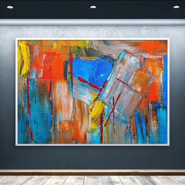 Quadro Decorativo Abstrato Moderno com Cores Vibrantes e Textura Espatulada 6024