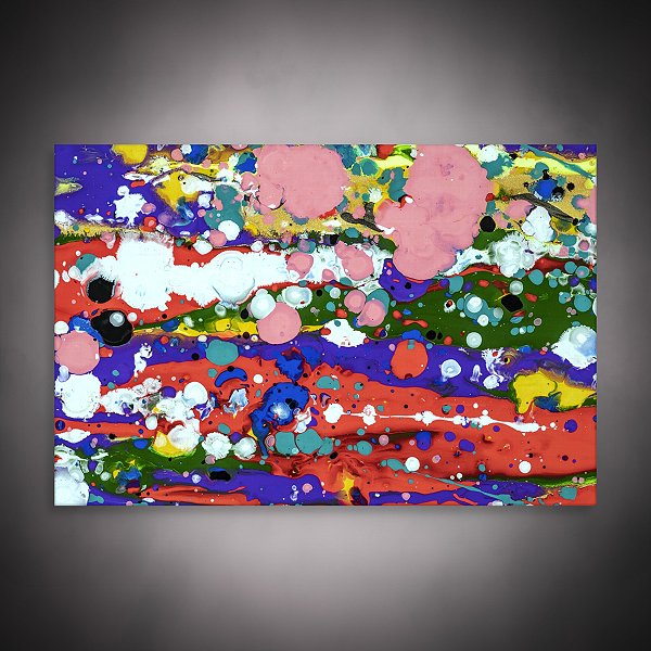 Quadro Decorativo Abstrato Moderno Cores Vibrantes e Textura Fluida 6078
