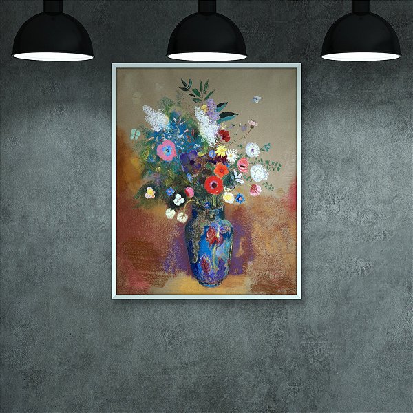 Quadro Decorativo Vaso de Flores Estilo Impressionista e Cores Vibrantes 6159