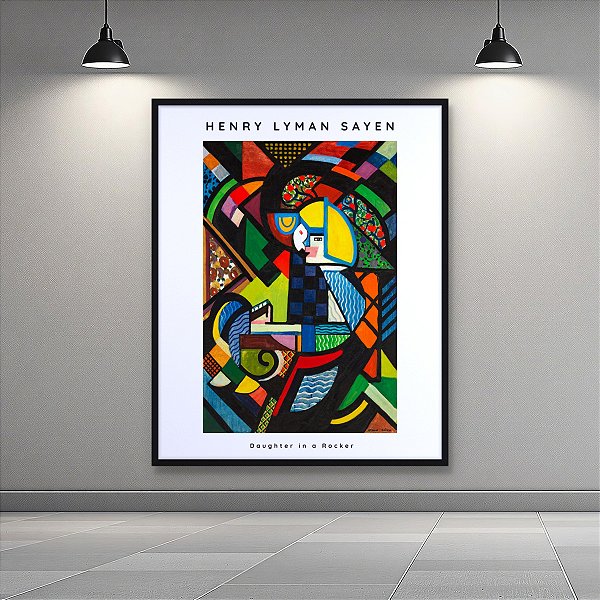 Quadro Decorativo Abstrato Cubista Henry Lyman Sayen Filha na Cadeira 6172