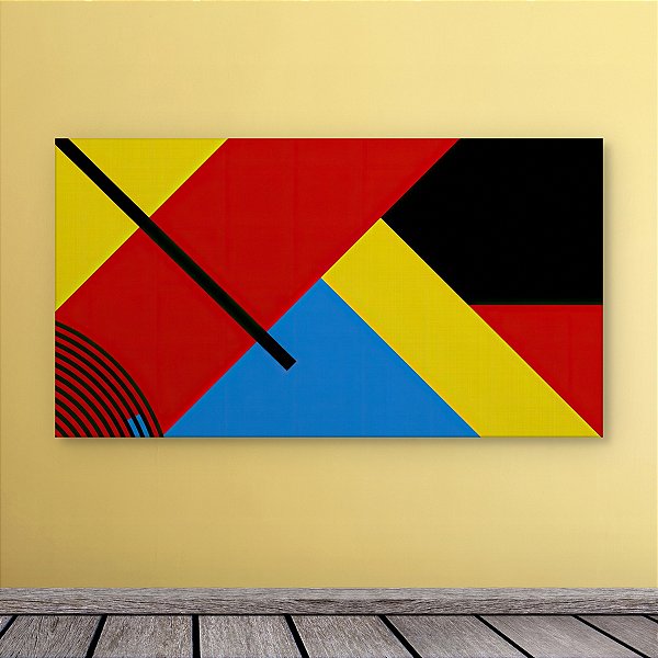 Quadro Decorativo Abstrato Geométrico Cores Primárias Estilo Moderno 6177