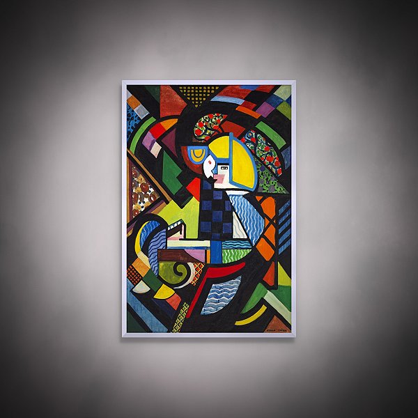 Quadro Decorativo Abstrato Moderno Cores Vibrantes e Figuras Geométricas 6168