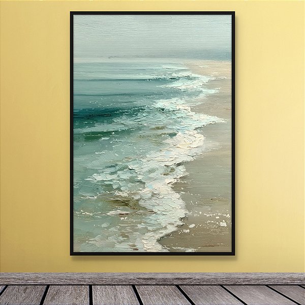 Quadro Decorativo Paisagem Marinha Ondas do Mar e Areia da Praia 6284