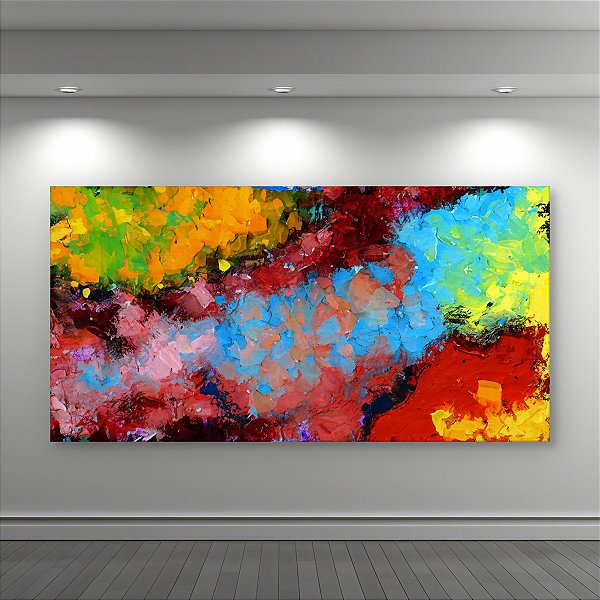 Quadro Decorativo Abstrato Moderno Texturizado Cores Vibrantes Sala Quarto 6312