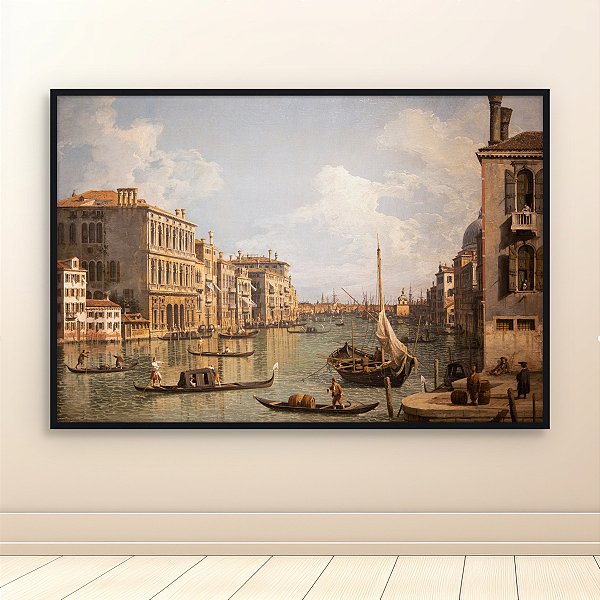 Quadro Decorativo Veneza Canal Grande Barcos Arquitetura Clássica Italiana 6373