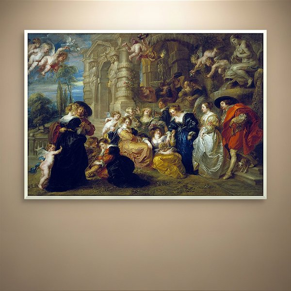 Quadro Decorativo Artistas Famosos Jardim do Amor Peter Paul Rubens 6508