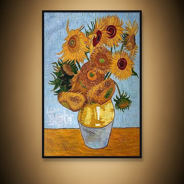 Quadro Decorativo Girassóis em Vaso de Van Gogh Arte Famosa 6481