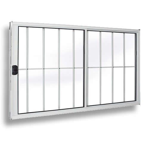 Vitro 2 folhas com grade aluminio branco