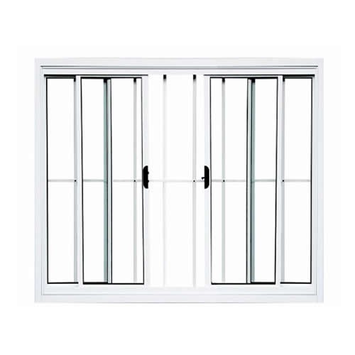 Vitro 4 folhas com grade aluminio branco