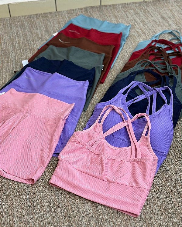 Conjunto short canelado