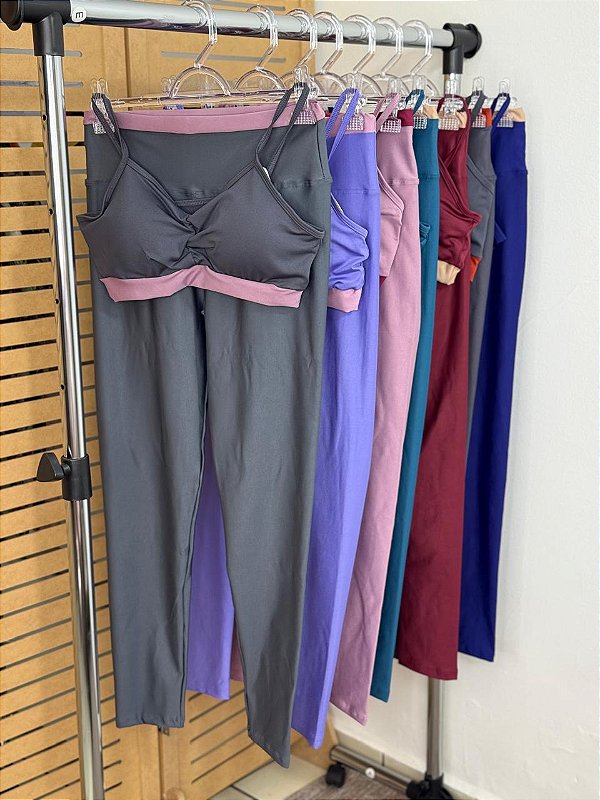 Conjunto de calça suplex bicolor