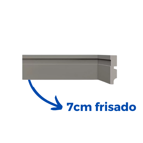 Rodapé De Poliestireno 7cm Frisado Cinza 700mm X 15mm X 2400mm