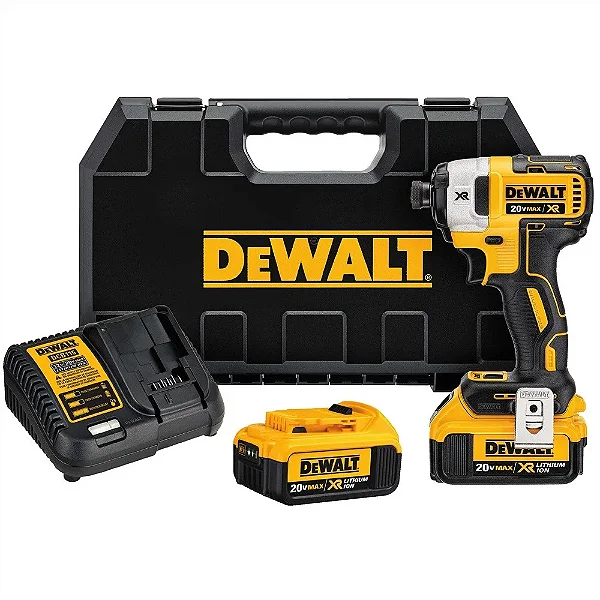 Parafusadeira de Impacto Brushless Dewalt 1/4 Pol. 20V com Bateria Carregador e Maleta - DCF887M2