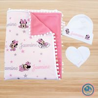 Kit Manta Touca (ou Tiara) & Luva personalizado