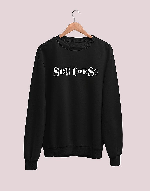 Moletom Básico Flanelado - Seu Curso (Personalizável) - Nanquim